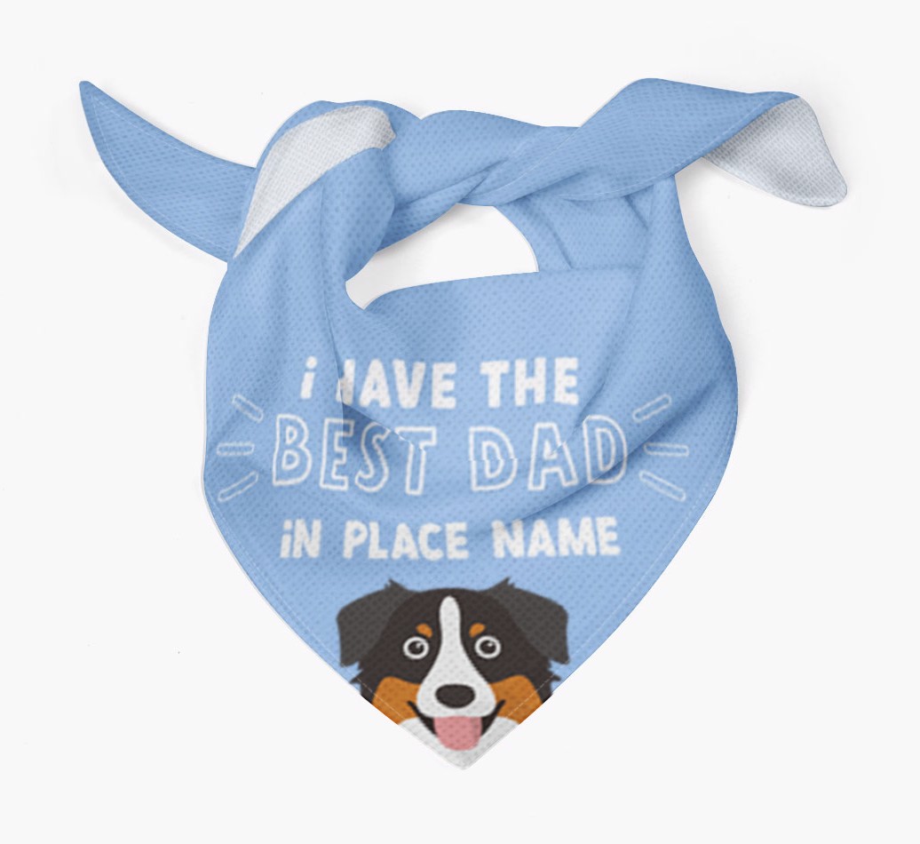 Best Dad In Town: Personalised {breedFullName} Bandana