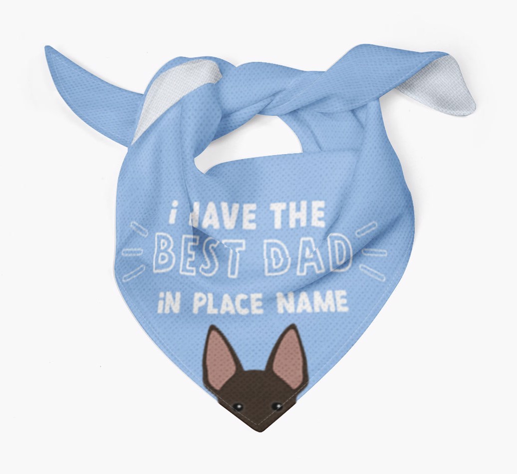 Best Dad In Town: Personalised {breedFullName} Bandana