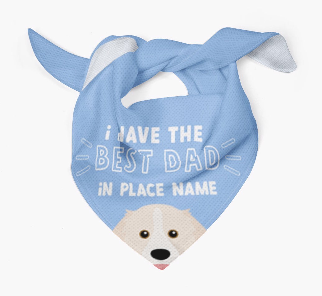 Best Dad In Town: Personalised {breedFullName} Bandana