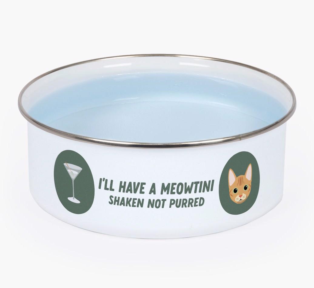 Meowtini: Personalized {breedFullName} Enamel Cat Bowl