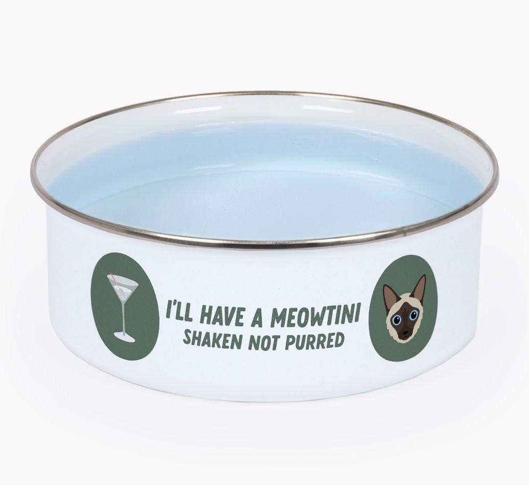 Meowtini: Personalized {breedFullName} Enamel Cat Bowl