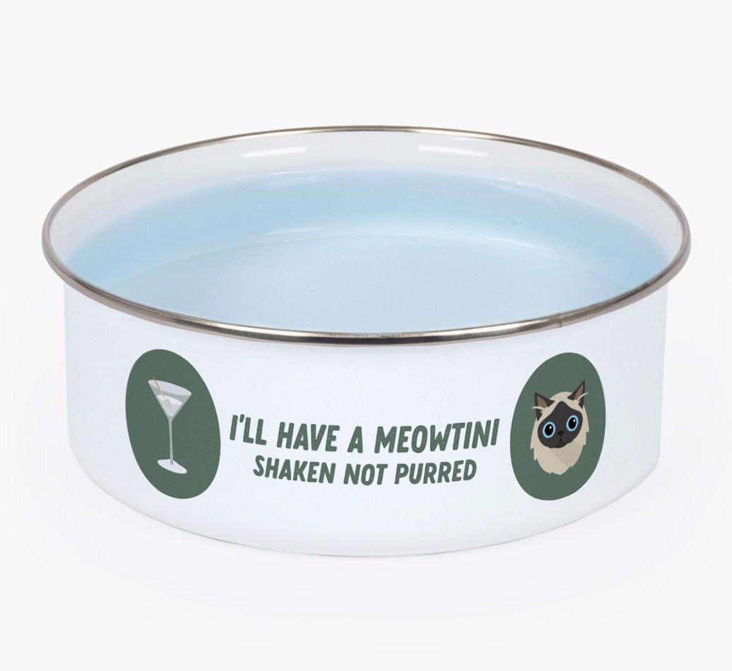 Meowtini: Personalized {breedFullName} Enamel Cat Bowl