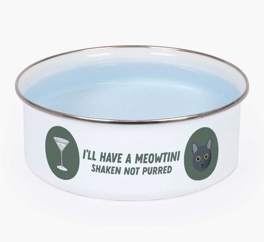 Meowtini: Personalized {breedFullName} Enamel Cat Bowl