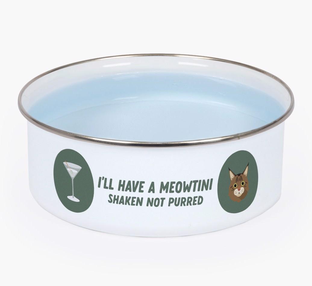 Meowtini: Personalized {breedFullName} Enamel Cat Bowl