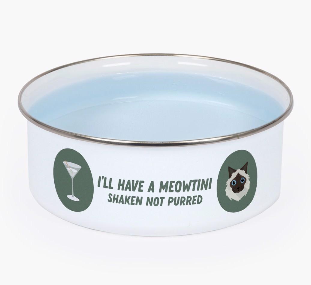 Meowtini: Personalized {breedFullName} Enamel Cat Bowl