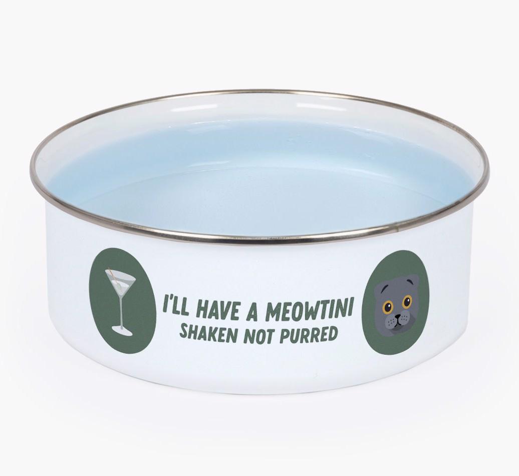 Meowtini: Personalized {breedFullName} Enamel Cat Bowl