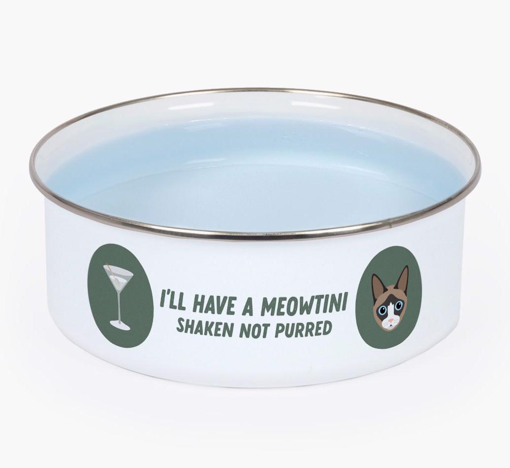 Meowtini: Personalized {breedFullName} Enamel Cat Bowl