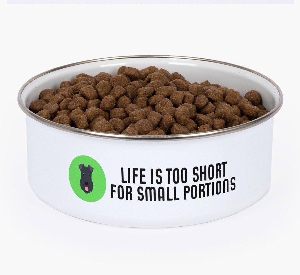 Life Is Too Short: Personalised {breedFullName} Enamel Dog Bowl