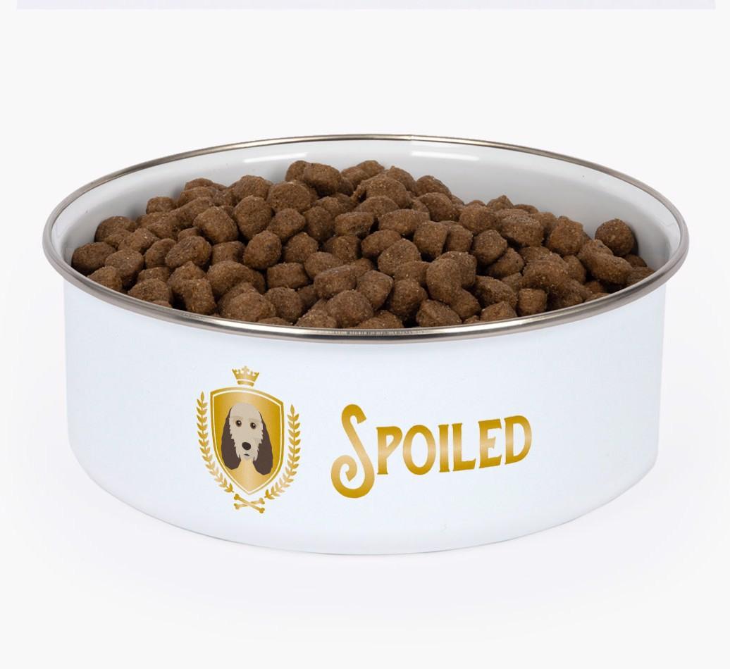 Spoiled: Personalized {breedFullName} Enamel Dog Bowl