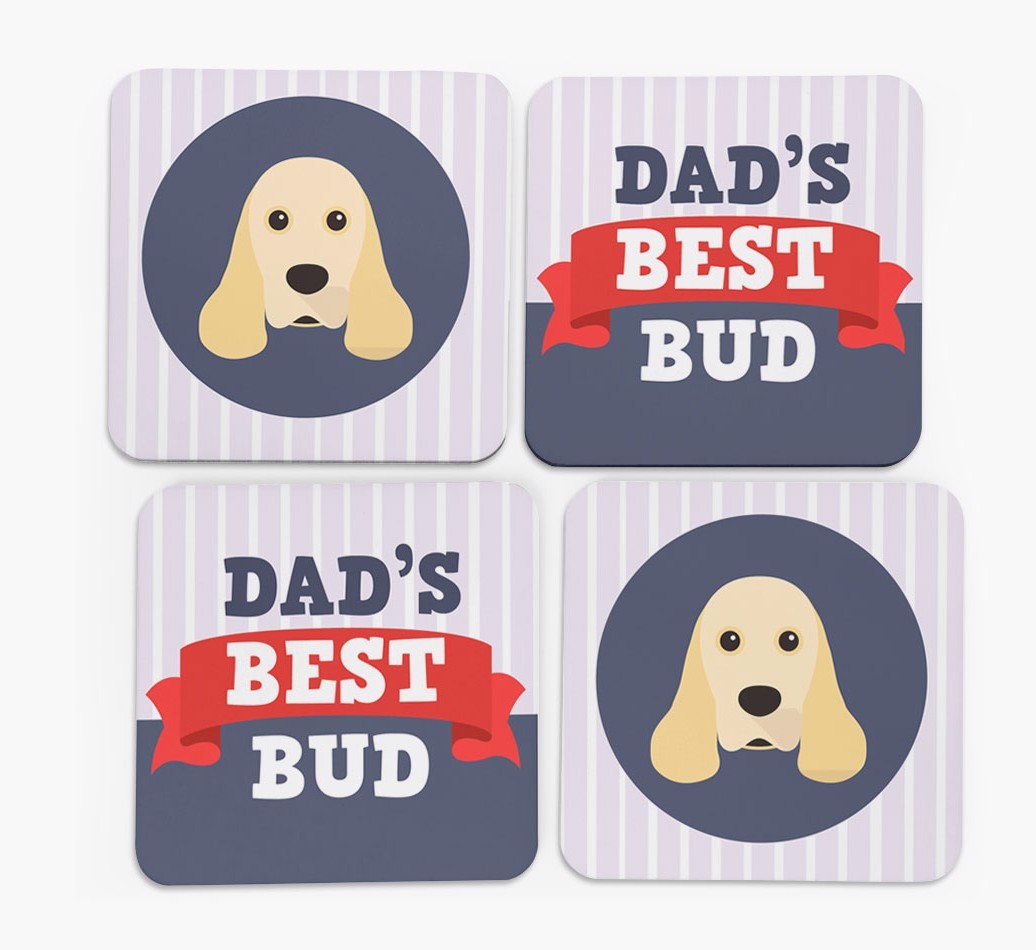 Dad's Best Bud: Personalized {breedFullName} Coasters