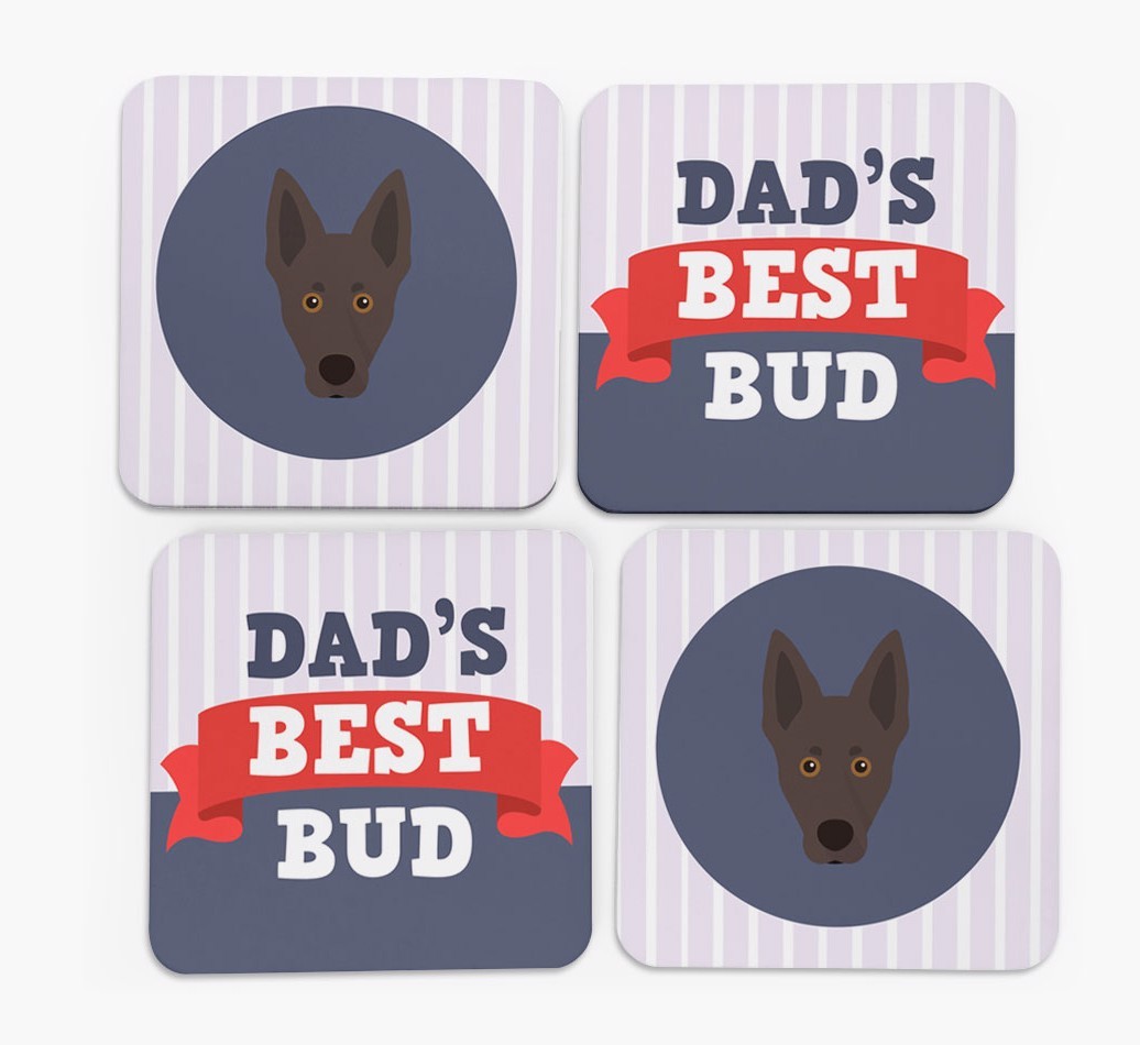 Dad's Best Bud: Personalized {breedFullName} Coasters