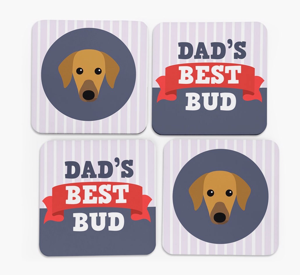 Dad's Best Bud: Personalized {breedFullName} Coasters