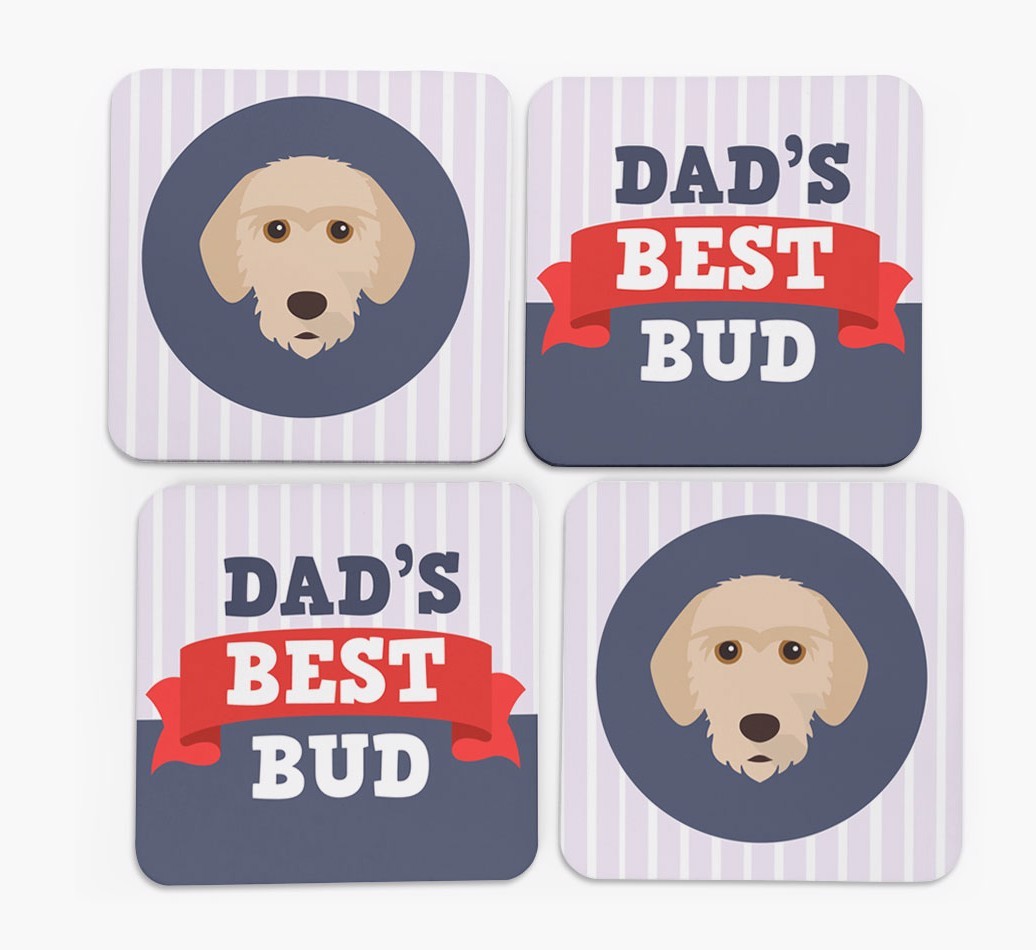 Dad's Best Bud: Personalized {breedFullName} Coasters