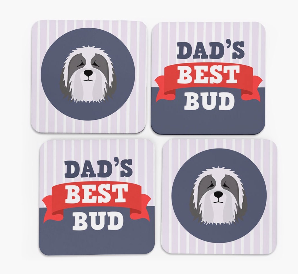 Dad's Best Bud: Personalized {breedFullName} Coasters