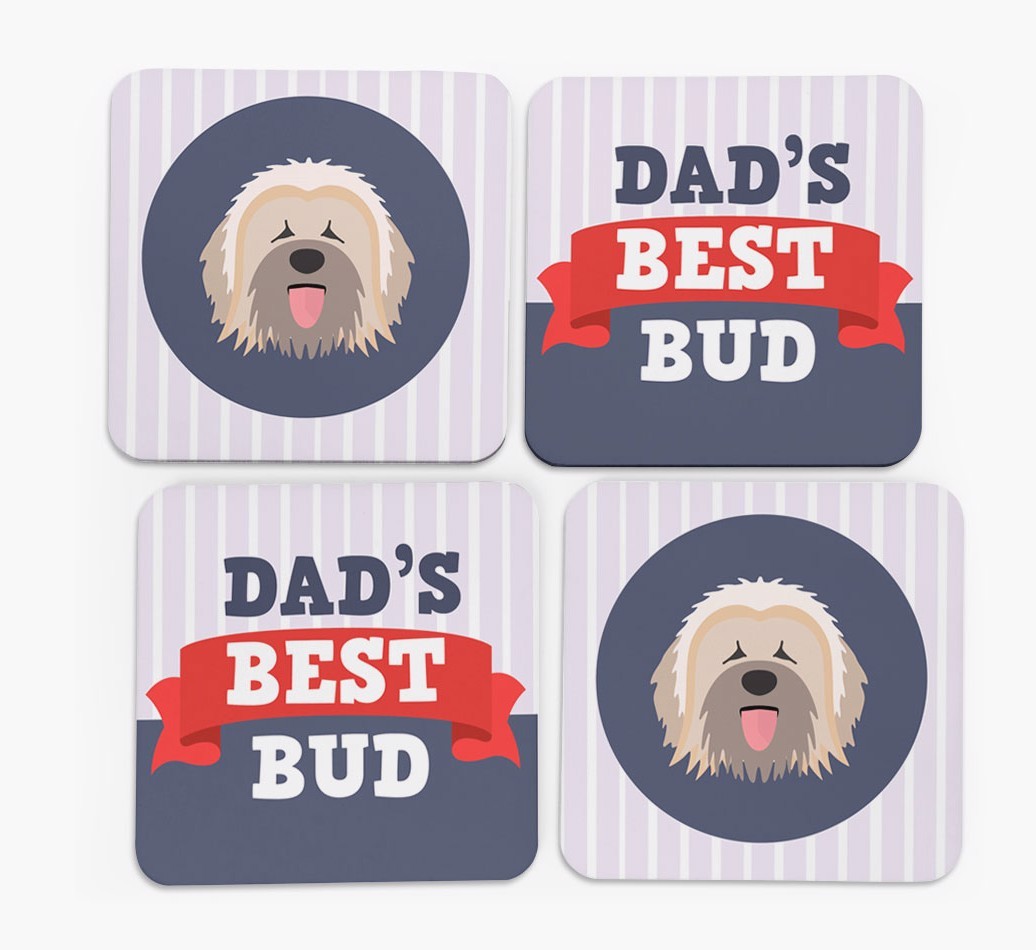 Dad's Best Bud: Personalized {breedFullName} Coasters