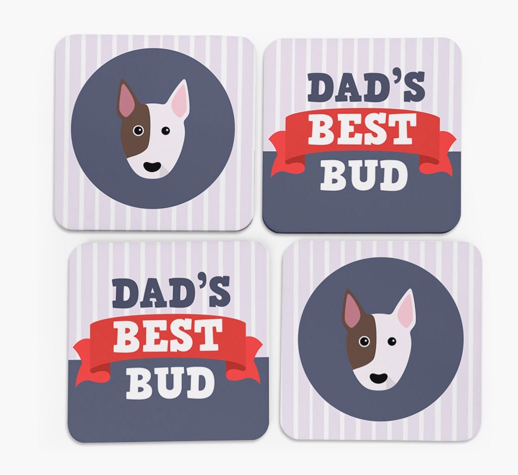 Dad's Best Bud: Personalized {breedFullName} Coasters