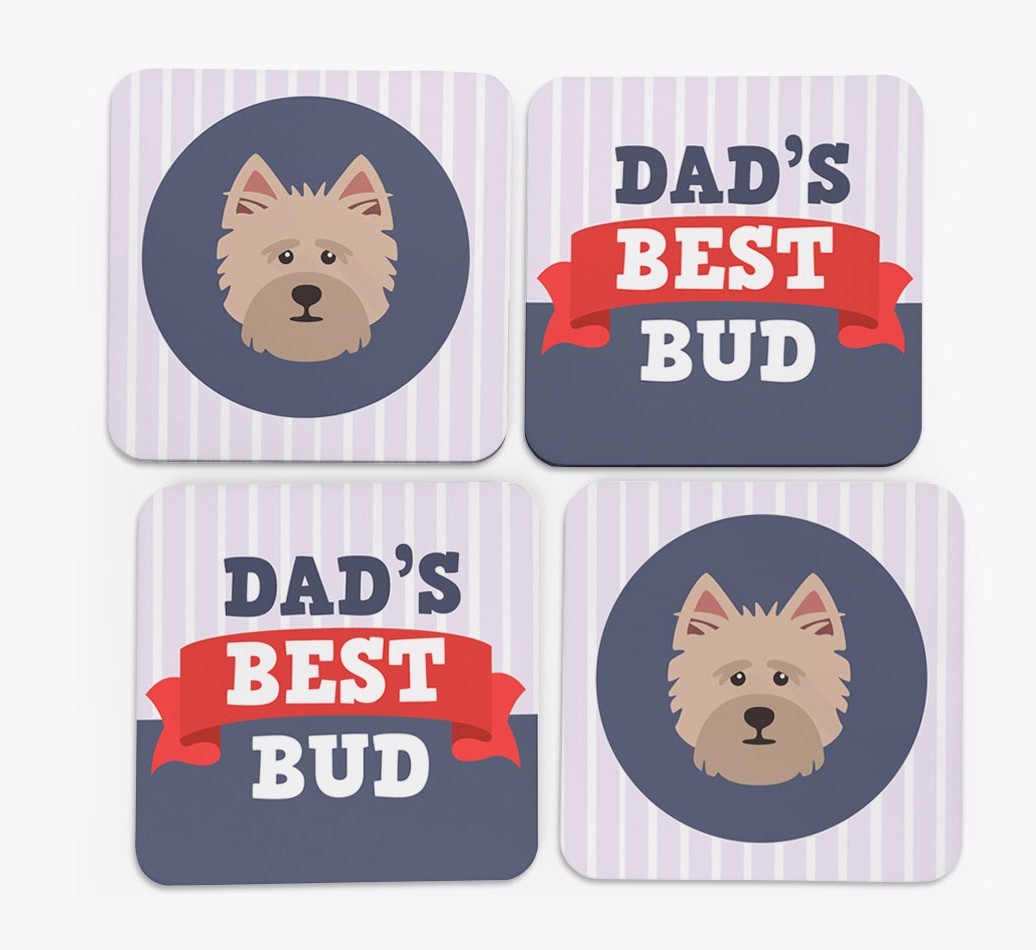 Dad's Best Bud: Personalized {breedFullName} Coasters