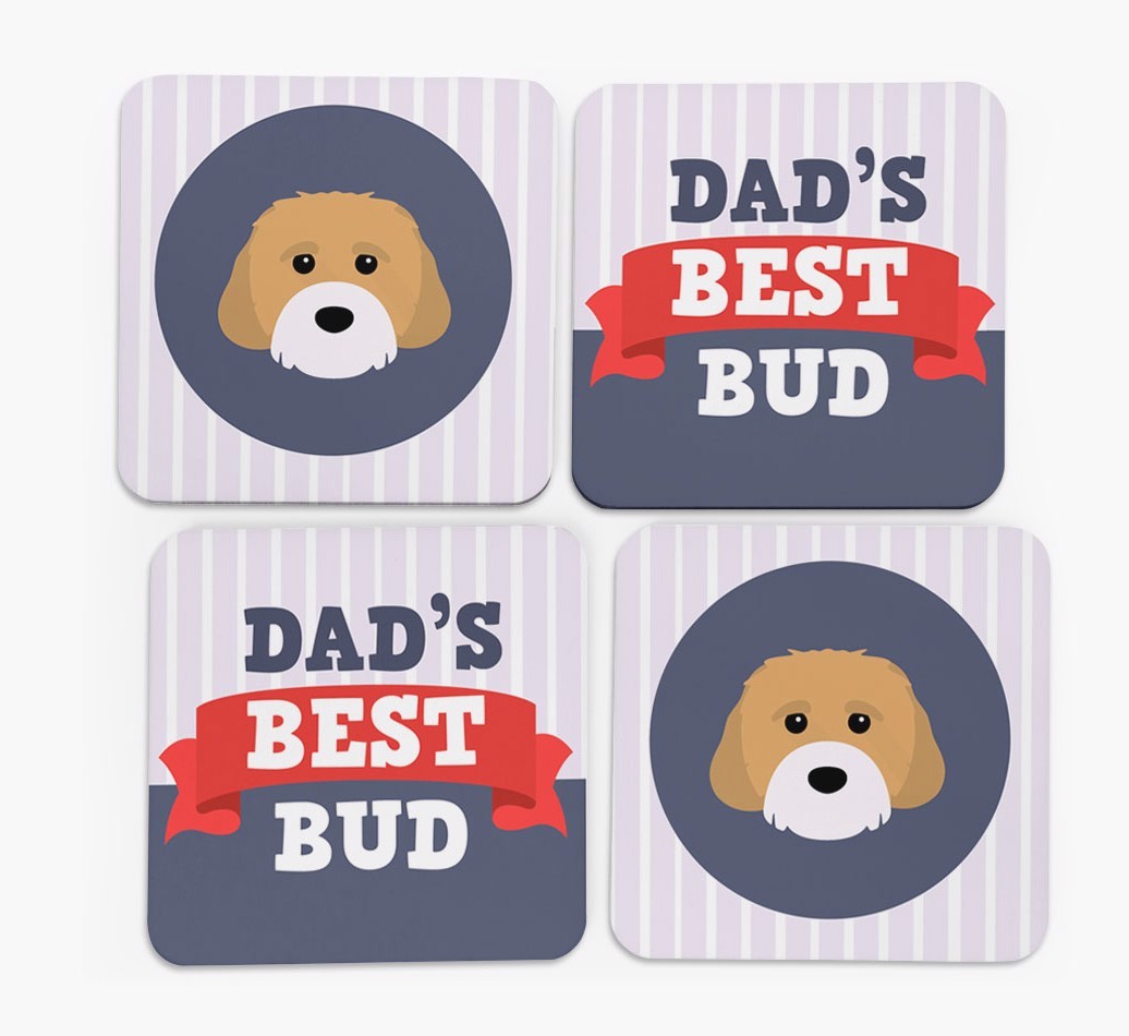 Dad's Best Bud: Personalized {breedFullName} Coasters