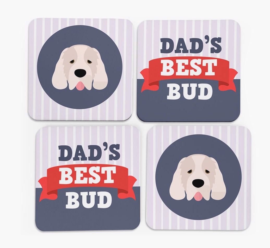 Dad's Best Bud: Personalized {breedFullName} Coasters