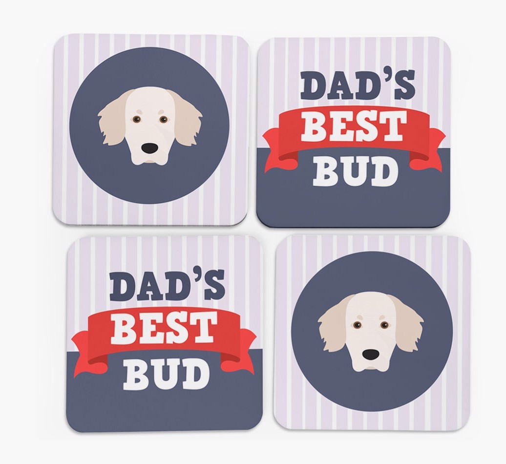 Dad's Best Bud: Personalized {breedFullName} Coasters