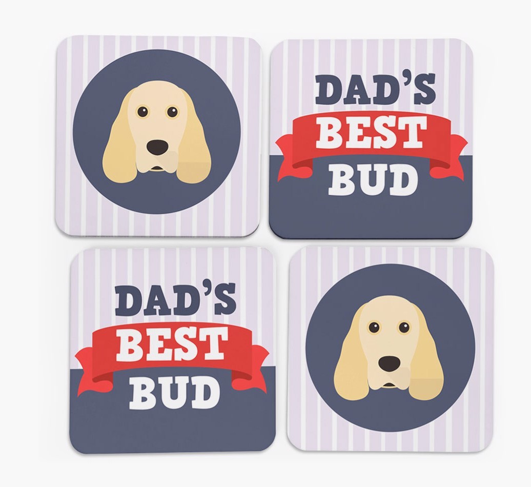 Dad's Best Bud: Personalized {breedFullName} Coasters