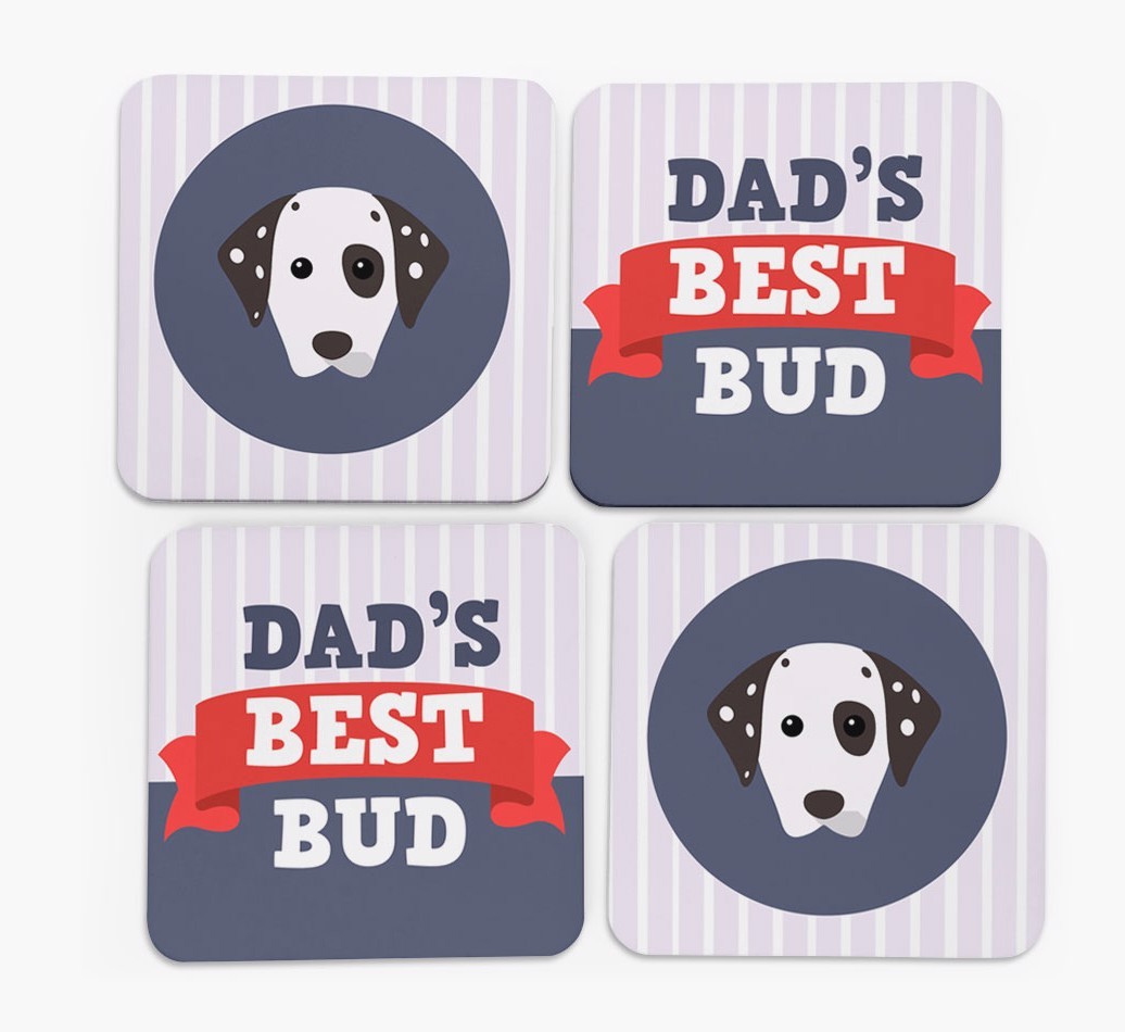 Dad's Best Bud: Personalized {breedFullName} Coasters