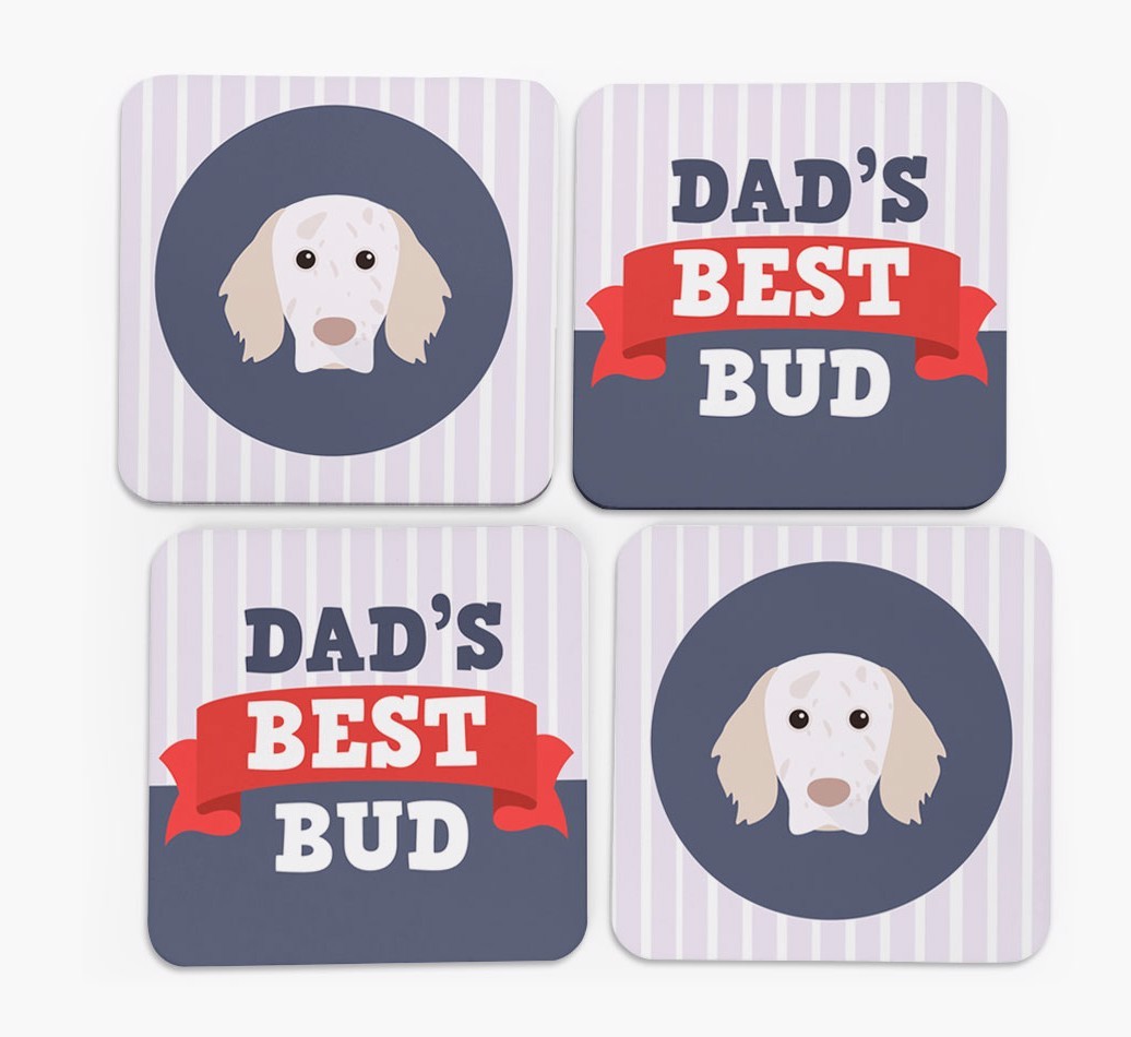 Dad's Best Bud: Personalized {breedFullName} Coasters