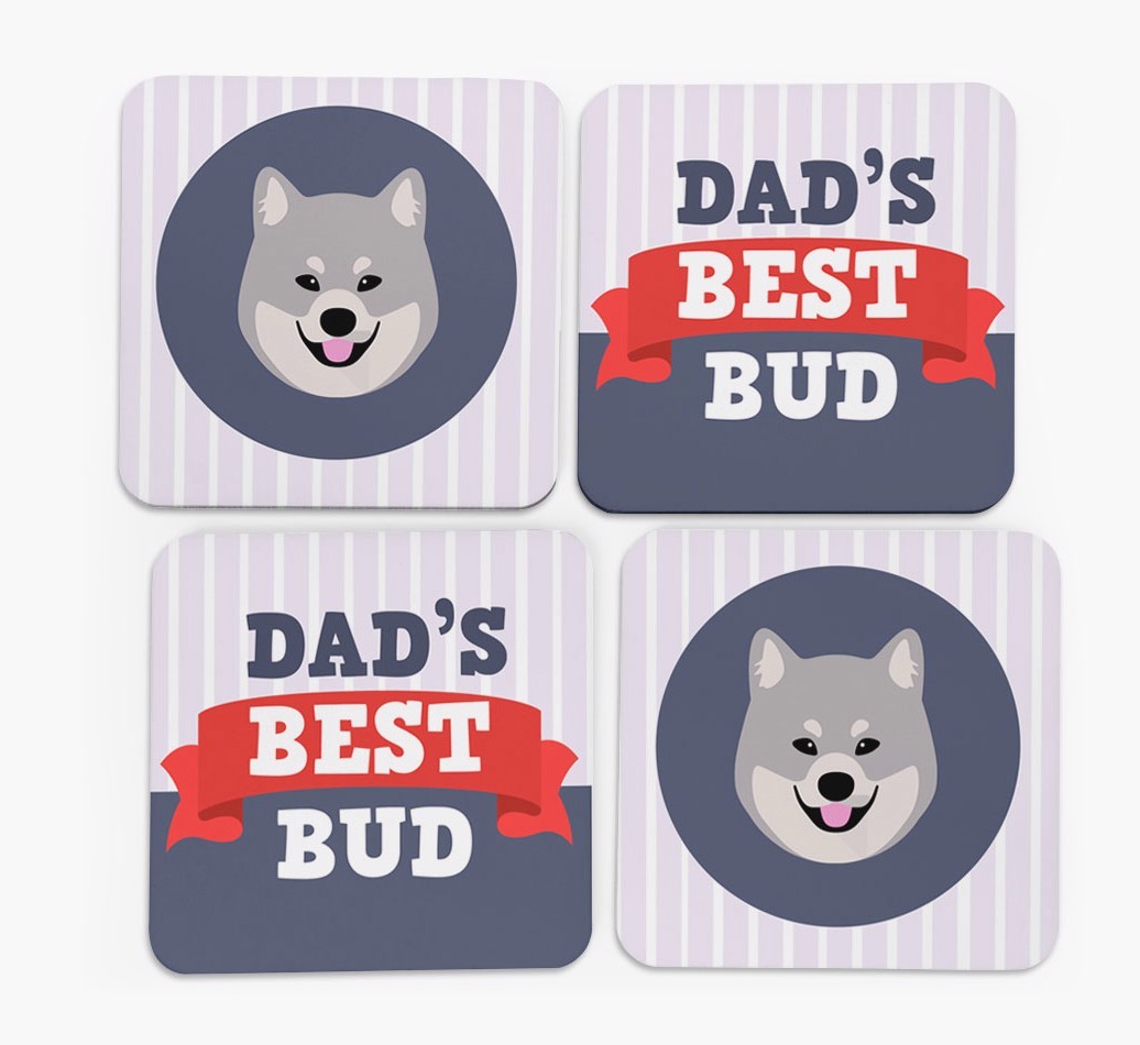 Dad's Best Bud: Personalized {breedFullName} Coasters