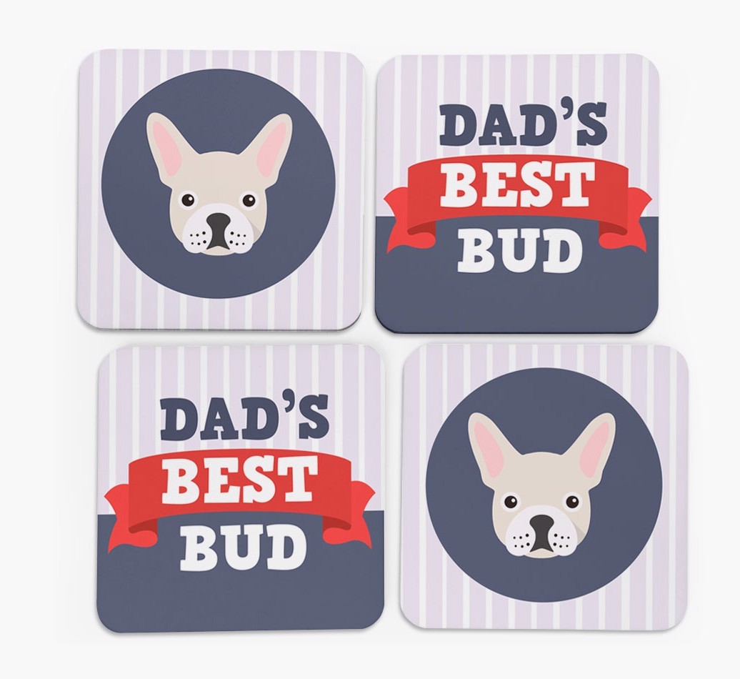 Dad's Best Bud: Personalized {breedFullName} Coasters