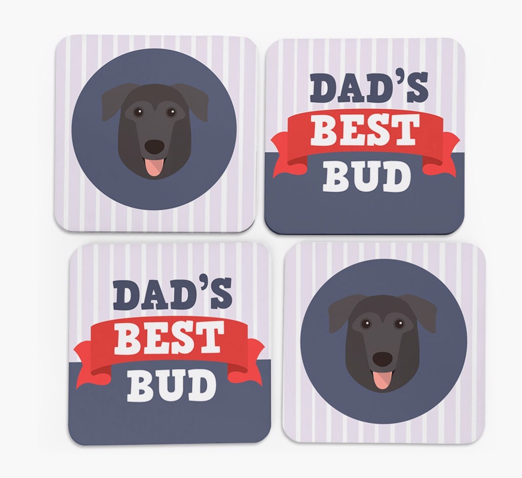 Dad's Best Bud: Personalised {breedFullName} Coasters