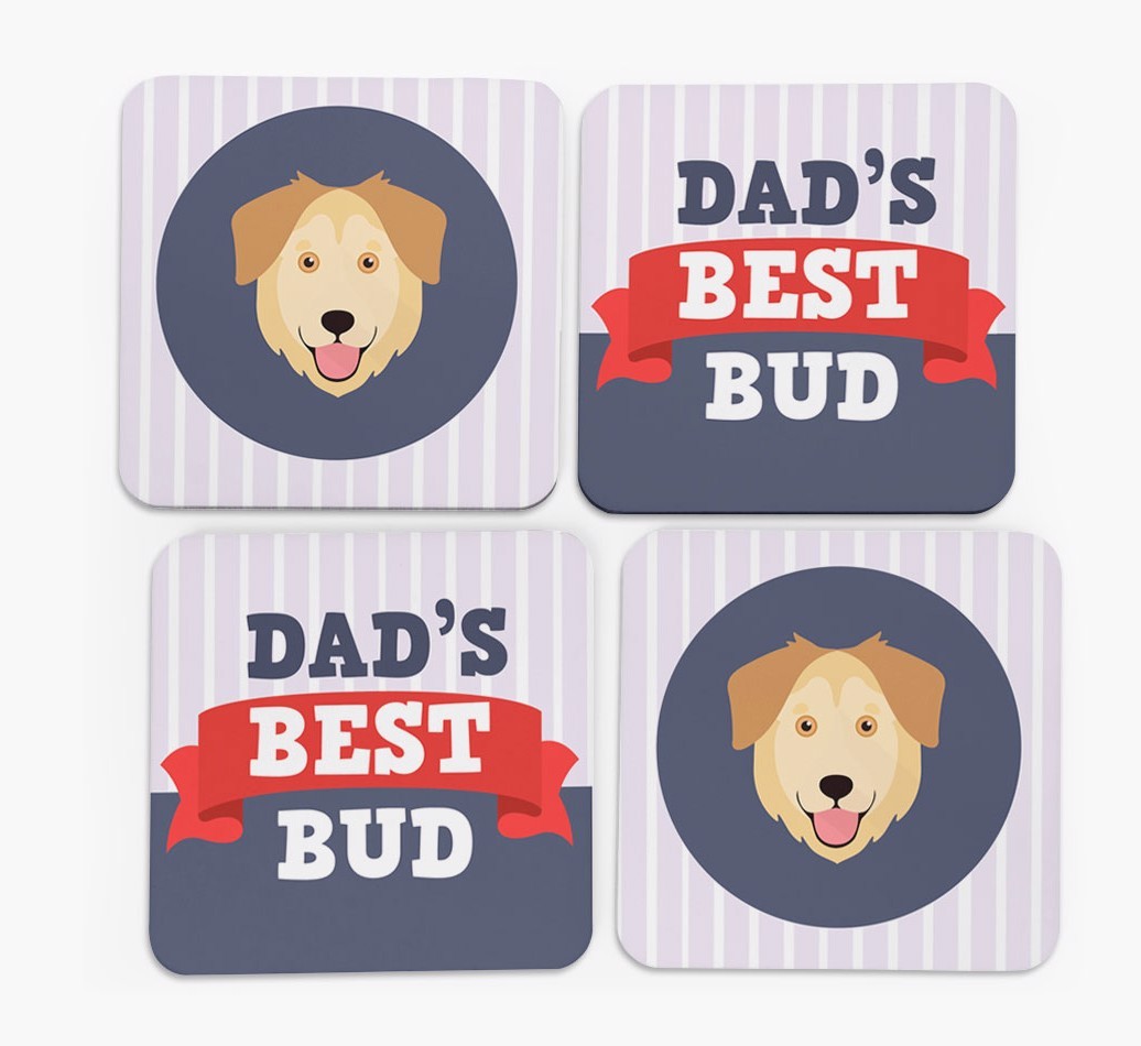 Dad's Best Bud: Personalized {breedFullName} Coasters