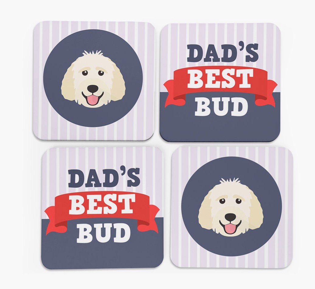 Dad's Best Bud: Personalized {breedFullName} Coasters