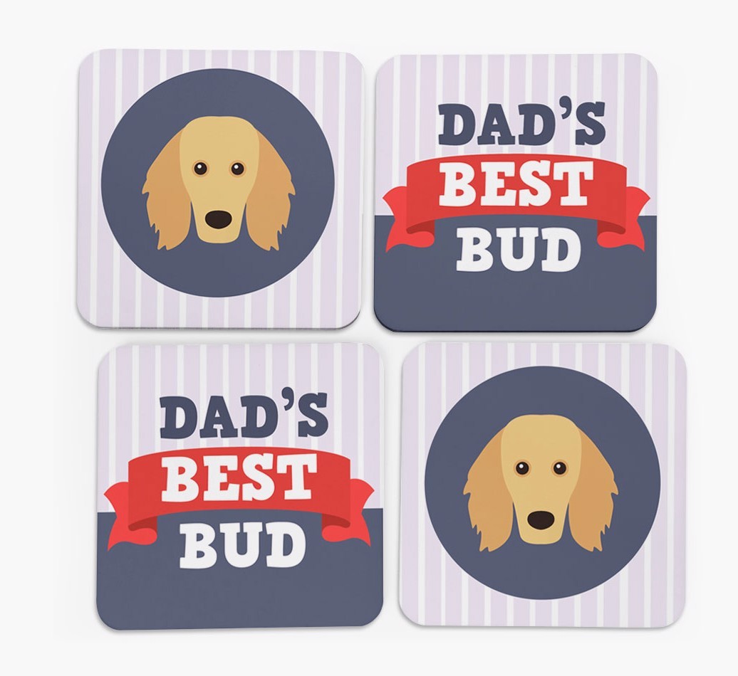 Dad's Best Bud: Personalized {breedFullName} Coasters
