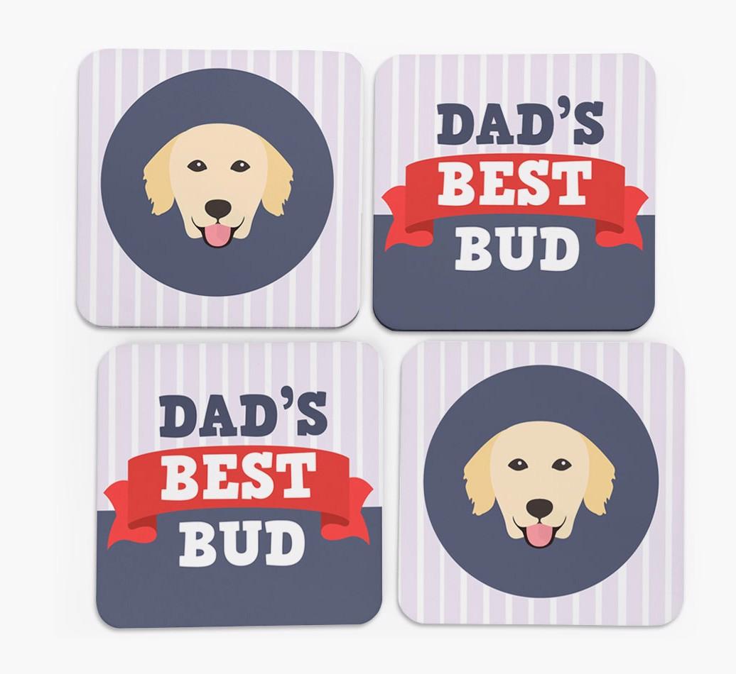 Dad's Best Bud: Personalised {breedFullName} Coasters