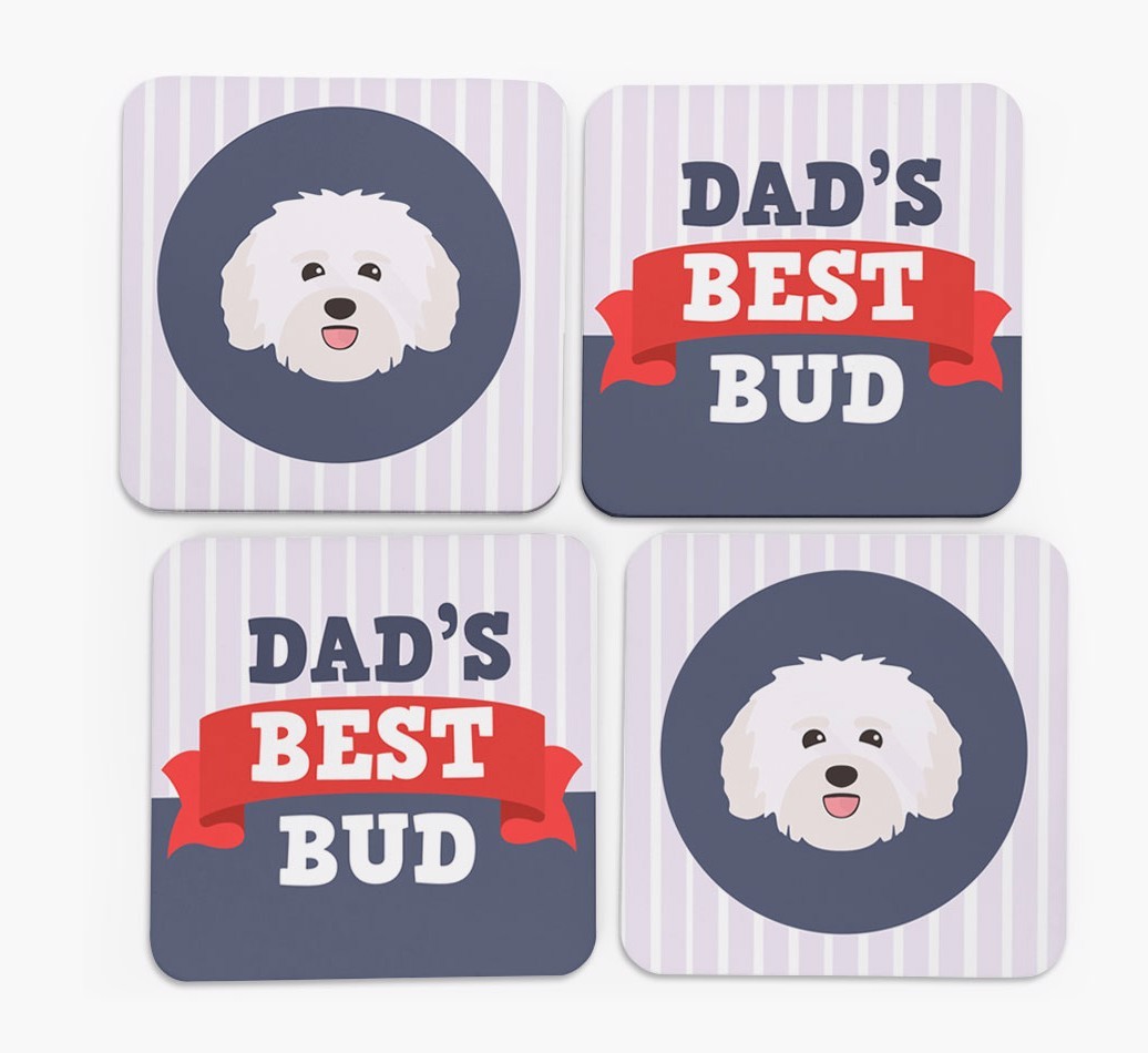 Dad's Best Bud: Personalized {breedFullName} Coasters