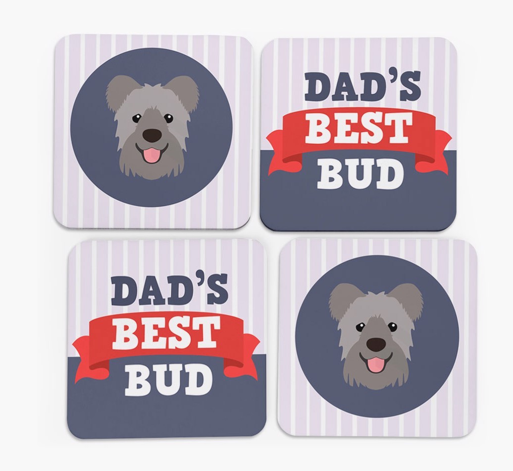 Dad's Best Bud: Personalized {breedFullName} Coasters