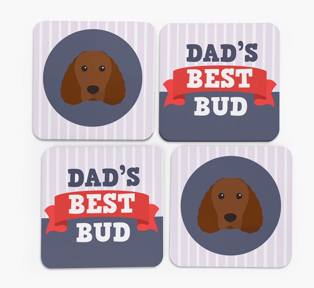 Dad's Best Bud: Personalized {breedFullName} Coasters