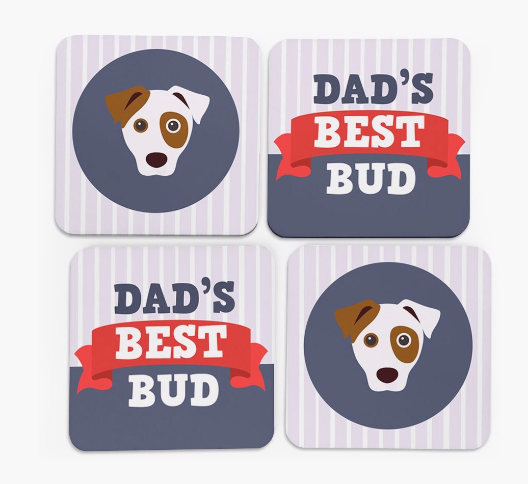 Dad's Best Bud: Personalized {breedFullName} Coasters