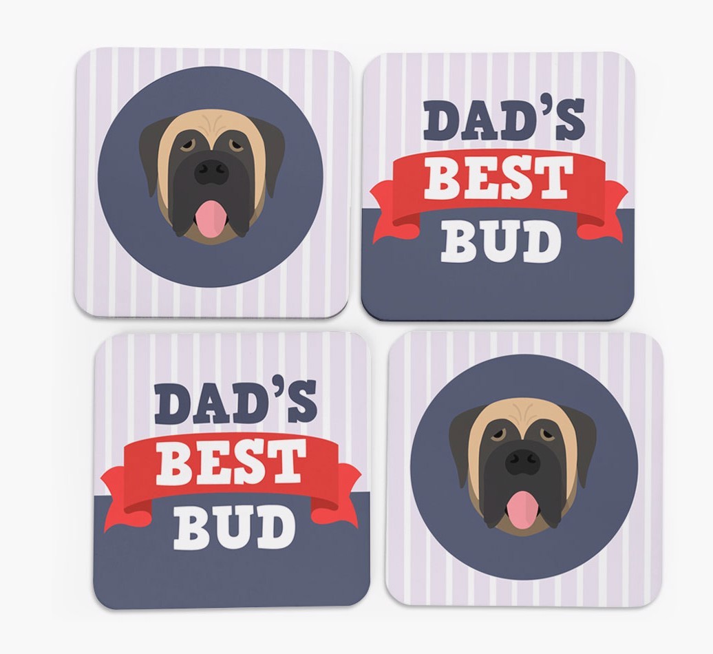 Dad's Best Bud: Personalized {breedFullName} Coasters