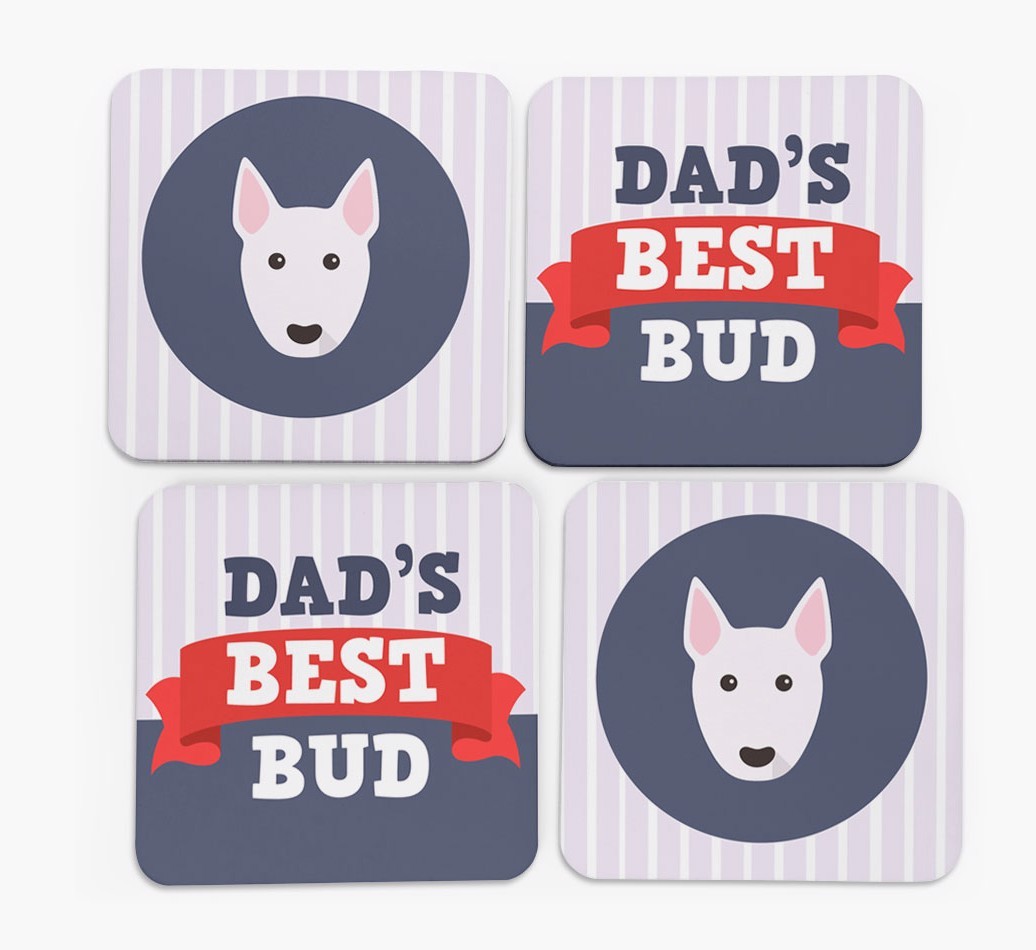 Dad's Best Bud: Personalized {breedFullName} Coasters