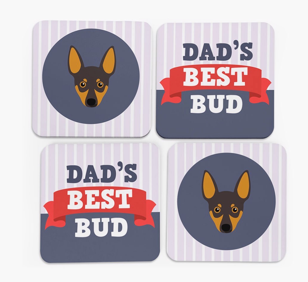 Dad's Best Bud: Personalized {breedFullName} Coasters