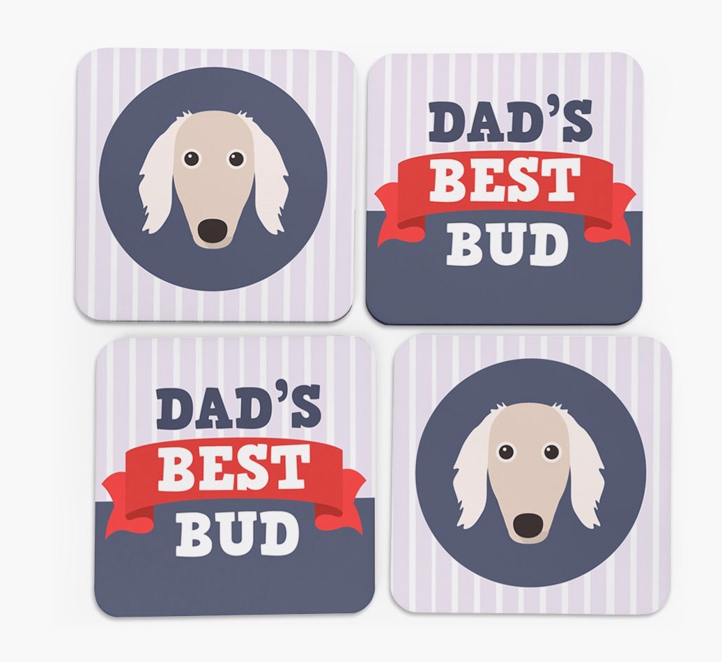 Dad's Best Bud: Personalized {breedFullName} Coasters