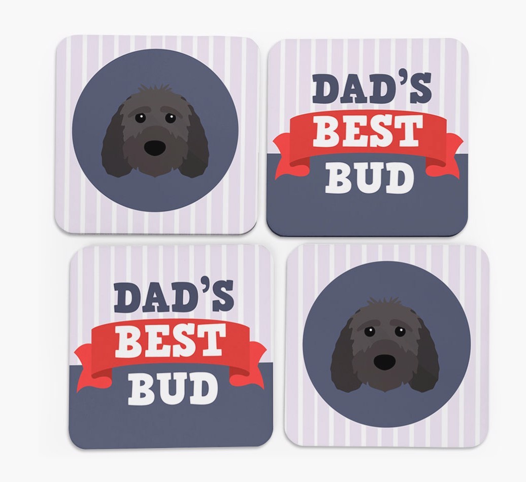 Dad's Best Bud: Personalized {breedFullName} Coasters