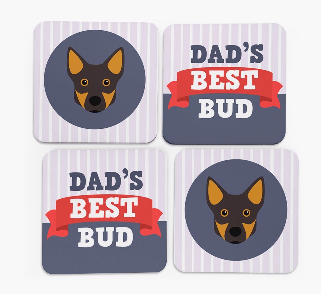 Dad's Best Bud: Personalized {breedFullName} Coasters