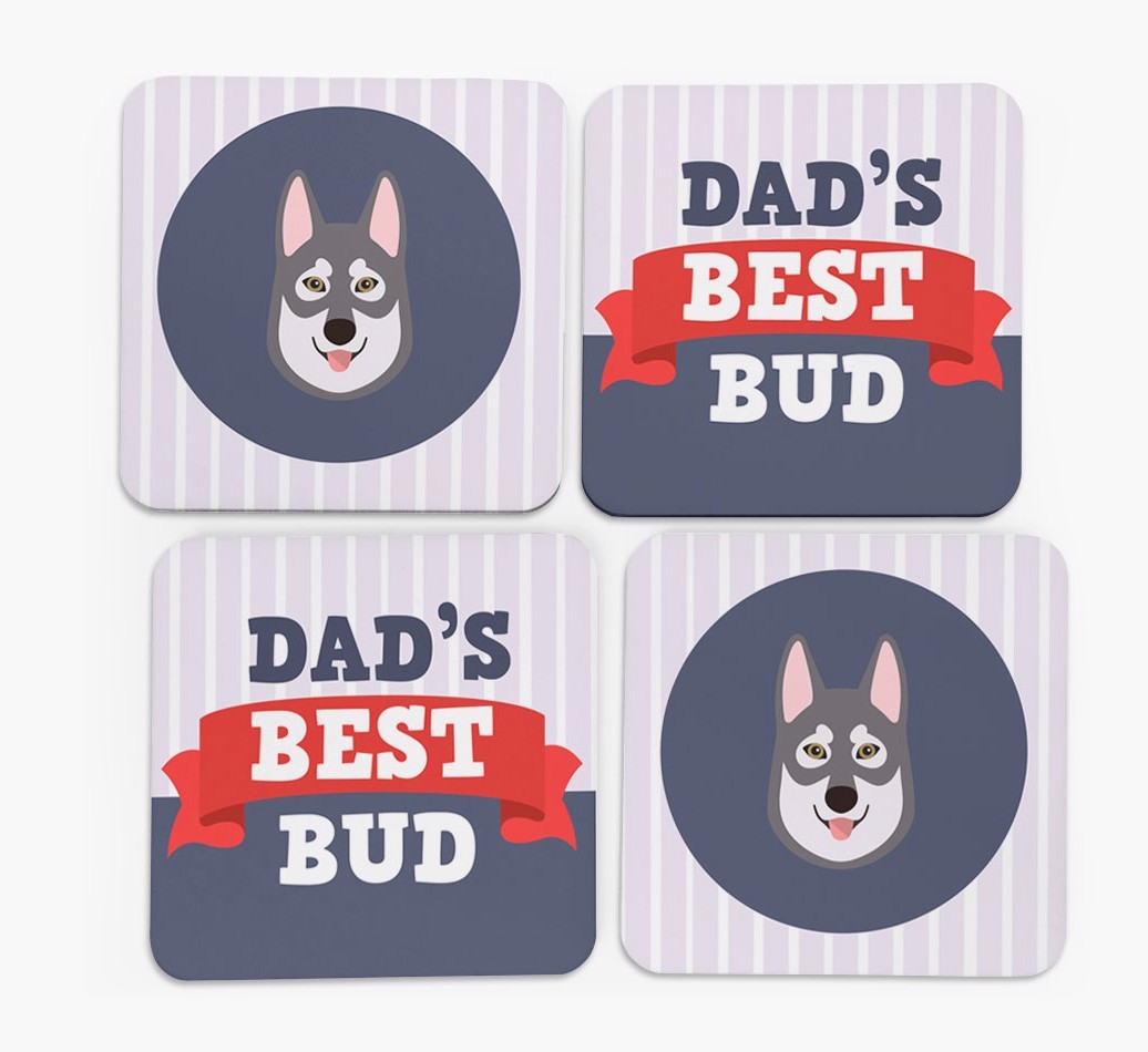 Dad's Best Bud: Personalized {breedFullName} Coasters