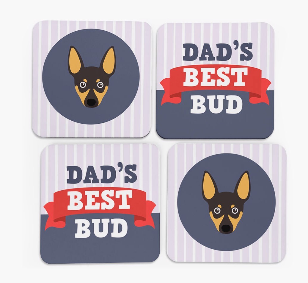 Dad's Best Bud: Personalized {breedFullName} Coasters