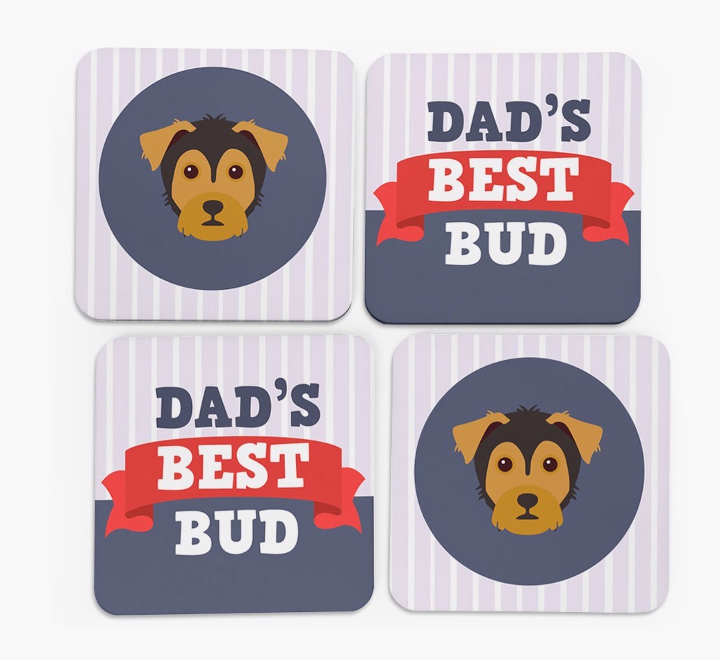 Dad's Best Bud: Personalized {breedFullName} Coasters