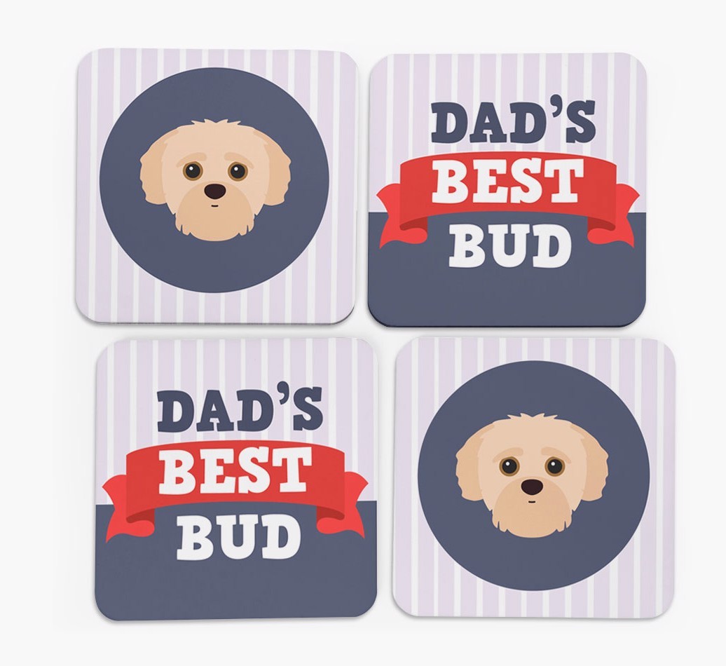 Dad's Best Bud: Personalized {breedFullName} Coasters