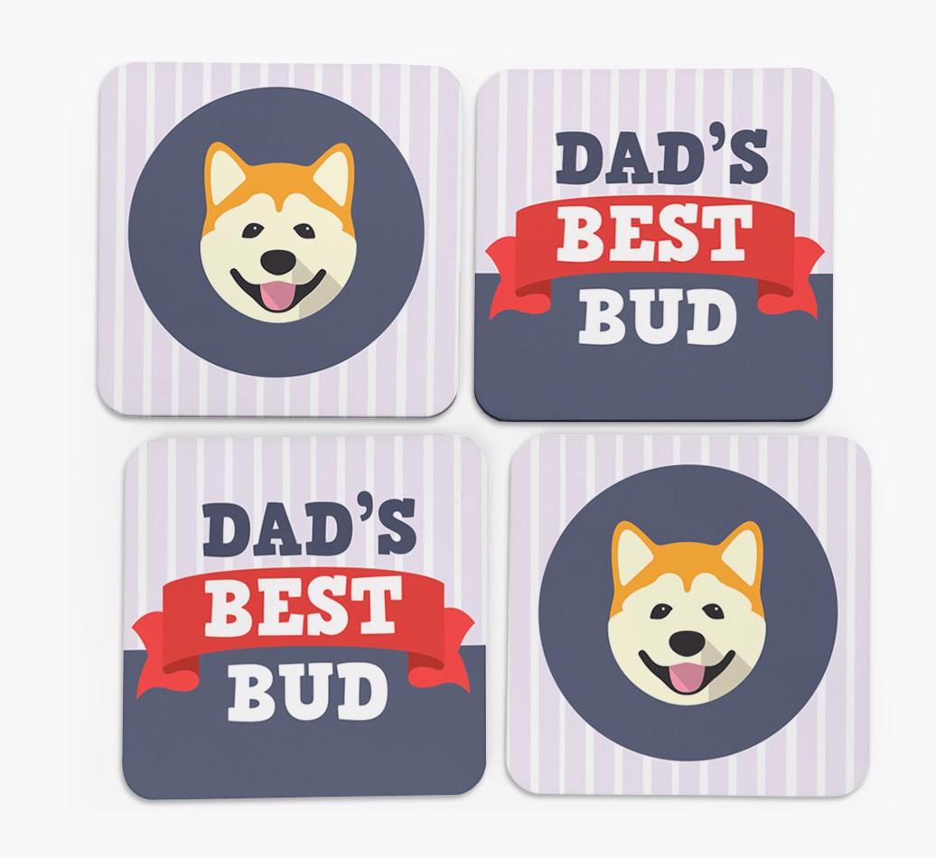 Dad's Best Bud: Personalised {breedFullName} Coasters