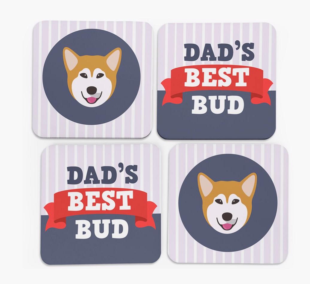 Dad's Best Bud: Personalised {breedFullName} Coasters